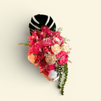 Bouquet Tropical Romance: Vela artesanal Grande Rosa y blanco