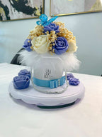 Blue & White Wax Flower Bouquet