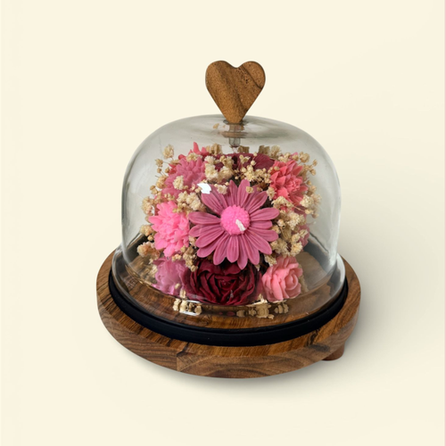 Bouquet en capsula de cristal